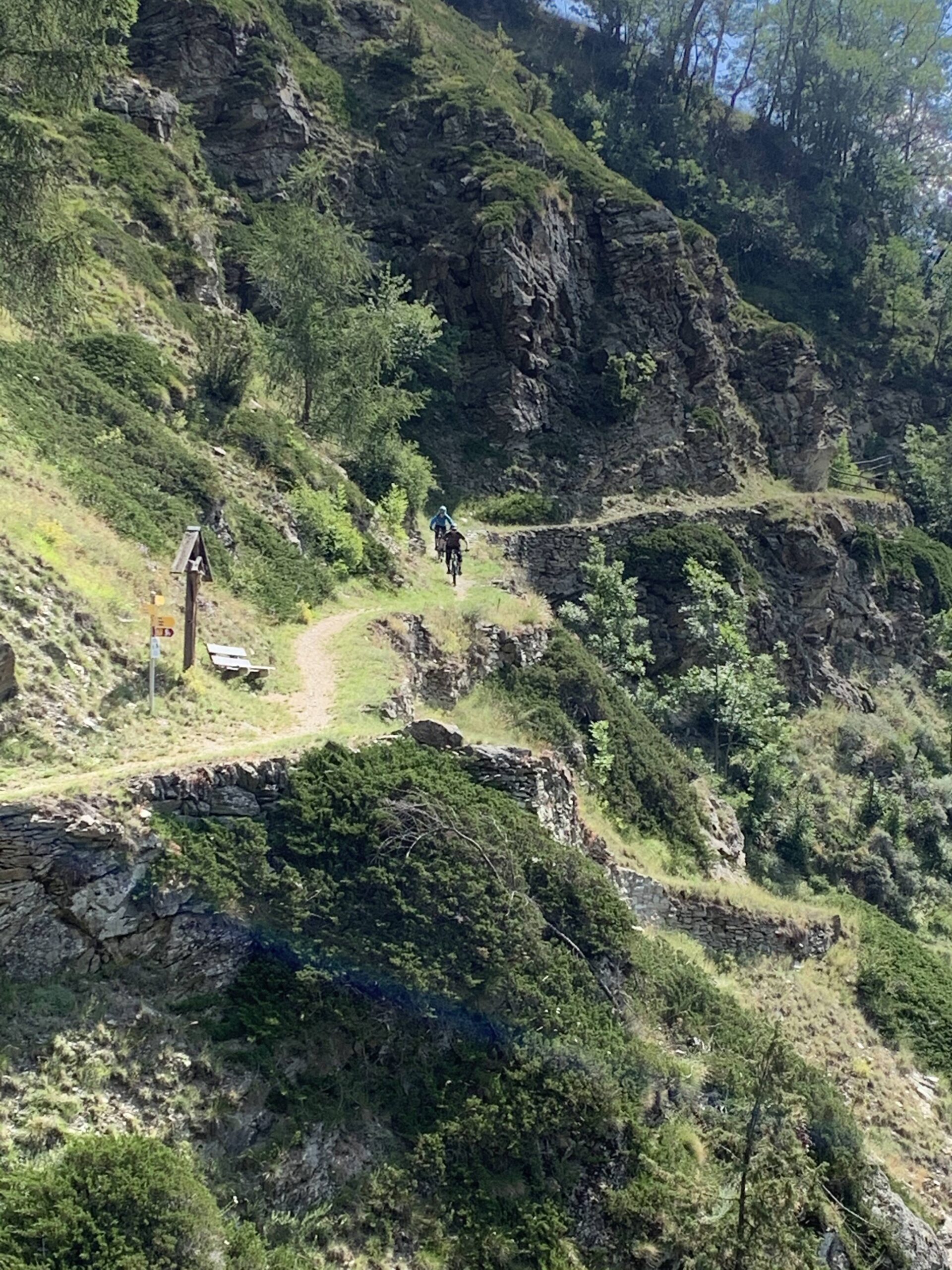 Singletrail am Berghang im Wallis