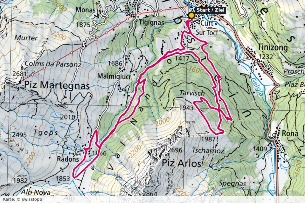 Savognin Camp – Karte Tag 3 (Route)