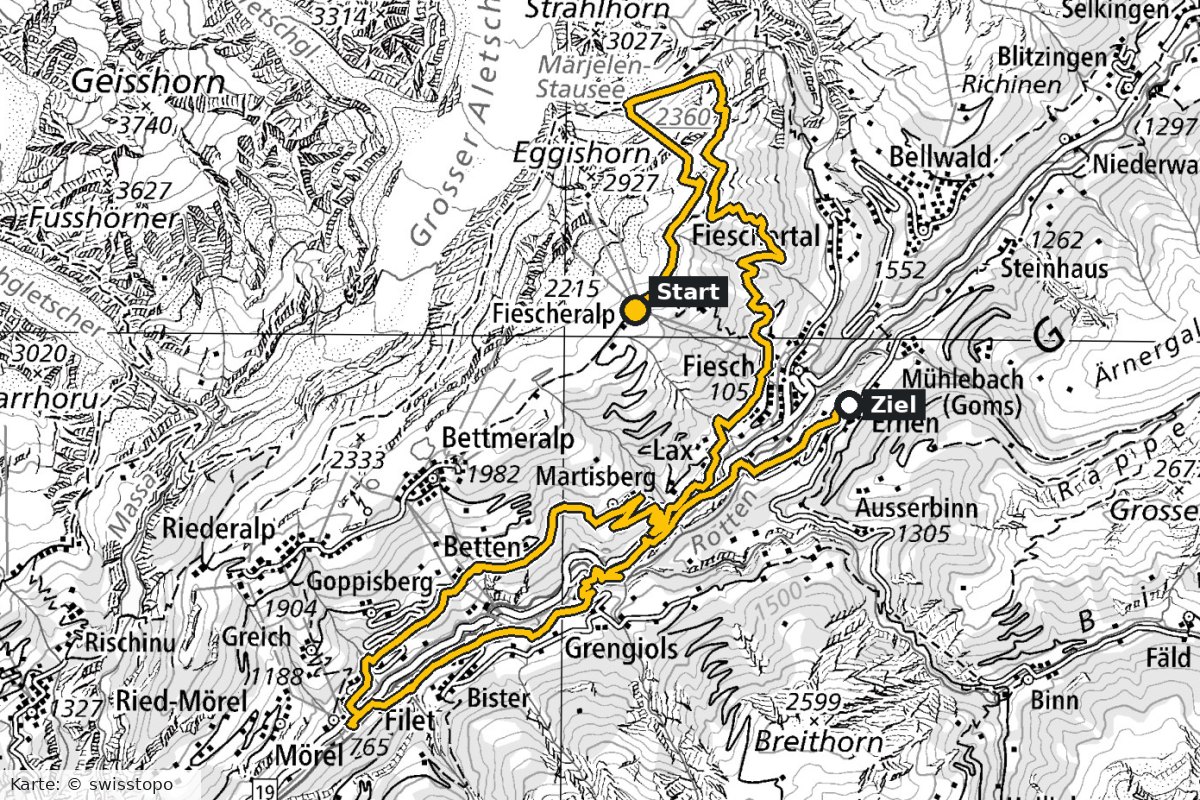 Wallis Gipfelstürmer Camp – Karte Tag 1